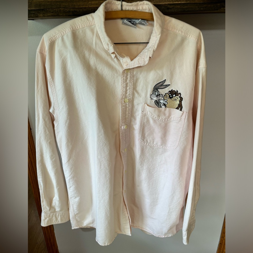 Vintage 1994 Acme Clothing Co Men’s Bugs Bunny Tasmanian Devil Button Down Shirt
